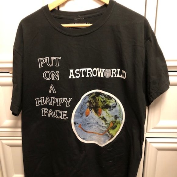 Astroworld Other - Travis Scott Astroworld Happy Face Tee Black